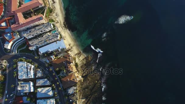 Tiro da praia de enseada de La Jolla de cima — Vídeo de Stock