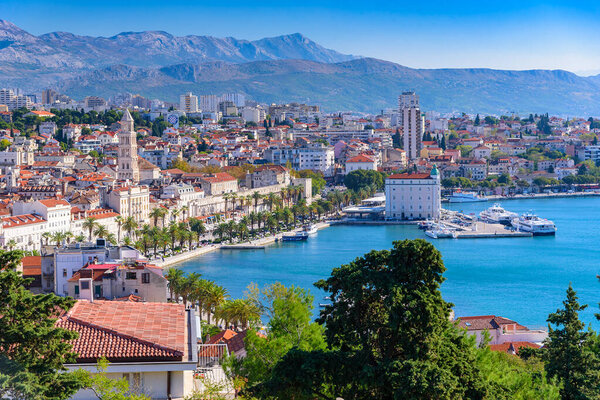 Split, Croatia (region of Dalmatia). UNESCO World Heritage Site. Mosor mountains in background.