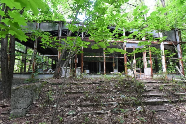 Città Abbandonata Pripyat Nella Zona Esclusione Chernobyl Estate 2019 — Foto Stock