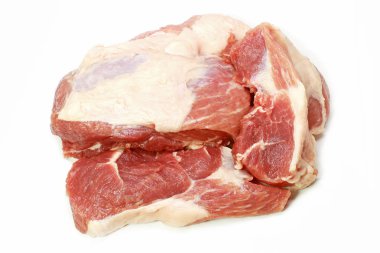 Taze domuz üzerinde beyaz izole