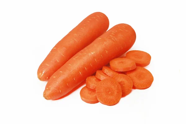 Fresh carrots isolated on white background — Stock Photo, Image