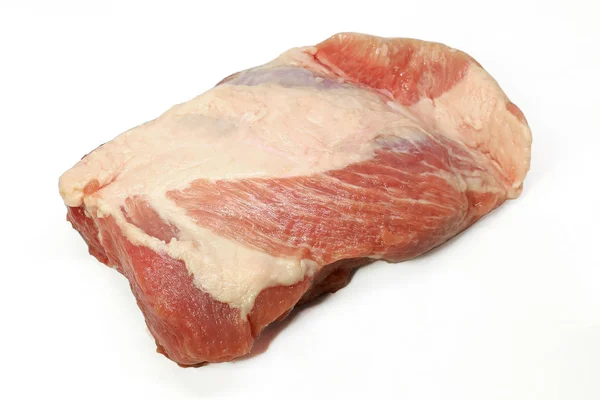 鲜猪肉上白色孤立 — 图库照片
