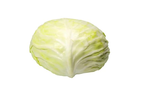 Zielona sałata lodowa na białym tle — Zdjęcie stockowe