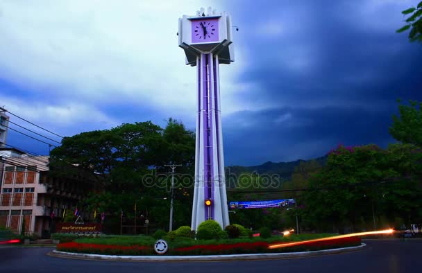 Auto Světlo Clock Tower Okolí — Stock video