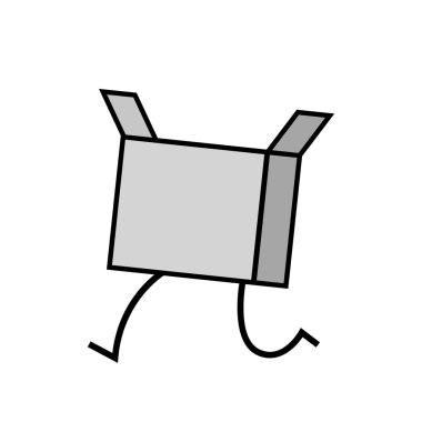 Fast delivery logo with a running box