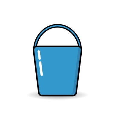 Vector Illustration Of Flat Bucket Isolated On Clean Background