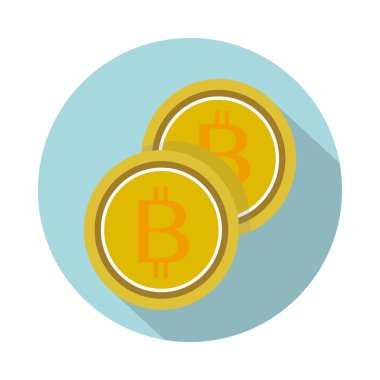 Bitcoin sembolü düz tasarım. Vektör