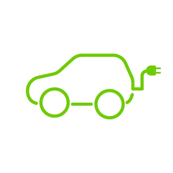 Vector illustration of electric powered car — Stok Vektör