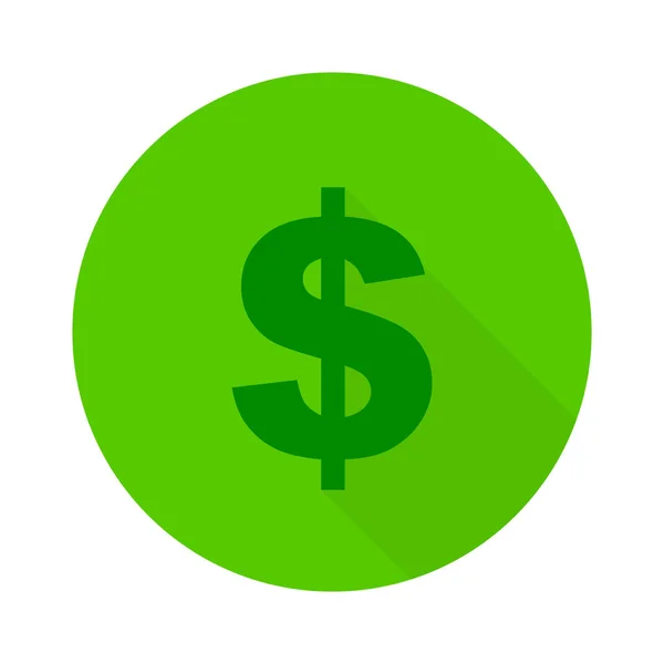 Vector Vlakke dollar pictogram — Stockvector