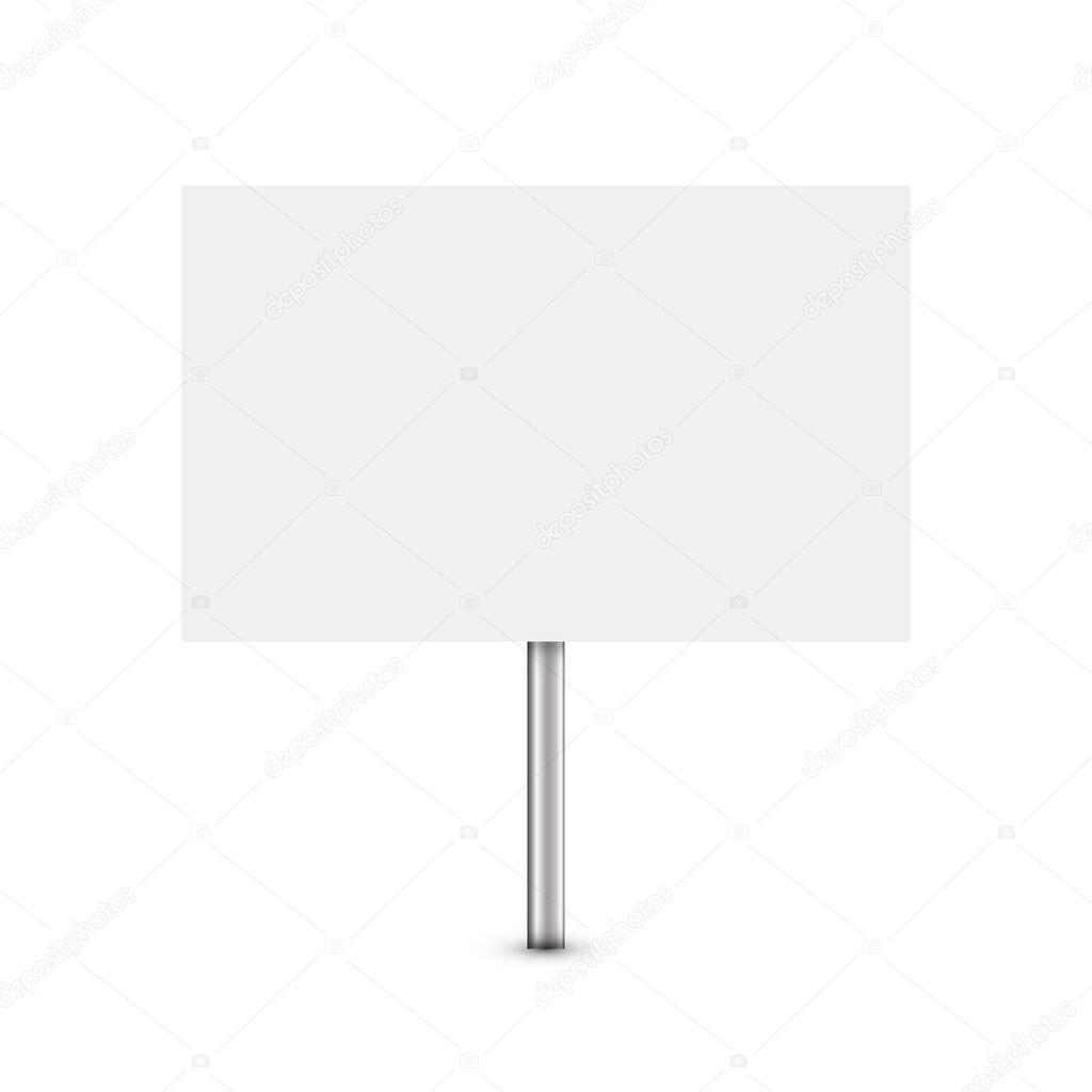 Blank banner mock up on stick isolated.