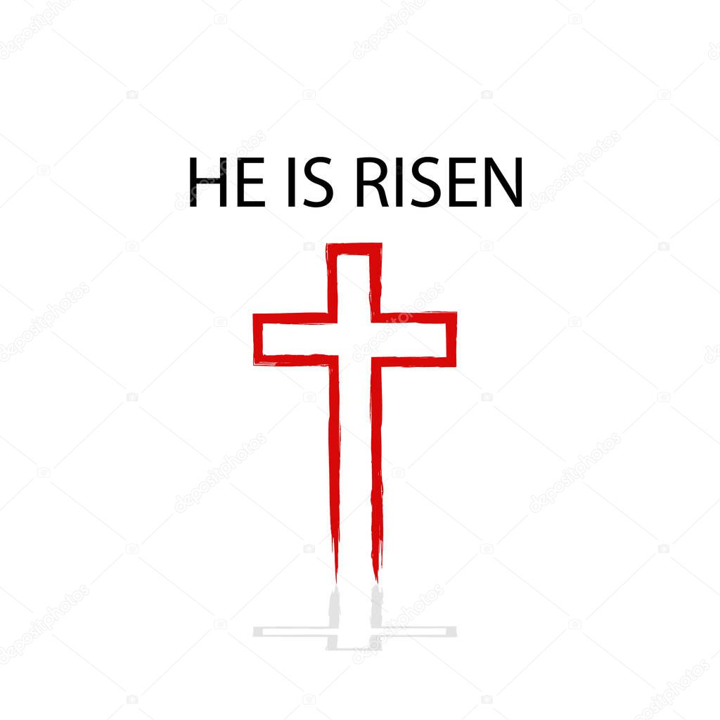 He is Risen Christian Easter Bible Scripture Typography Design Card
