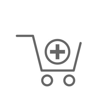 Vektör Alışveriş Arabası Beyaz arkaplandaki Araç Simgesine Ekle