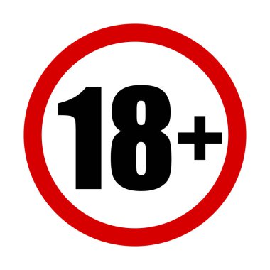 18 yaşından küçük işareti izin verilmiyor. 18 kırmızı çapraz daire içinde numara