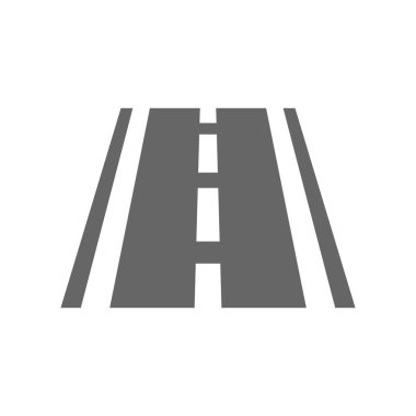 Düz biçimdeki yol simgesi beyaz arkaplanda izole edildi