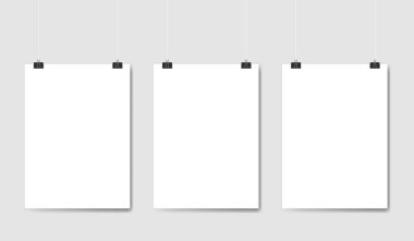 Bir kağıt levha poster şablonu. Asılı Poster Seti