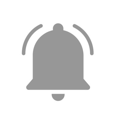 Bilgilendirme çanı simgesi siyah, web, ui, uygulama. Zil düğmesi. Vektör çizimi. Eps 10