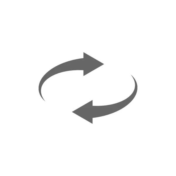 Кнопка Скидання Векторний Символ Перезавантаження Стрілок Плоска Спінова Ілюстрація Стрілки — стоковий вектор