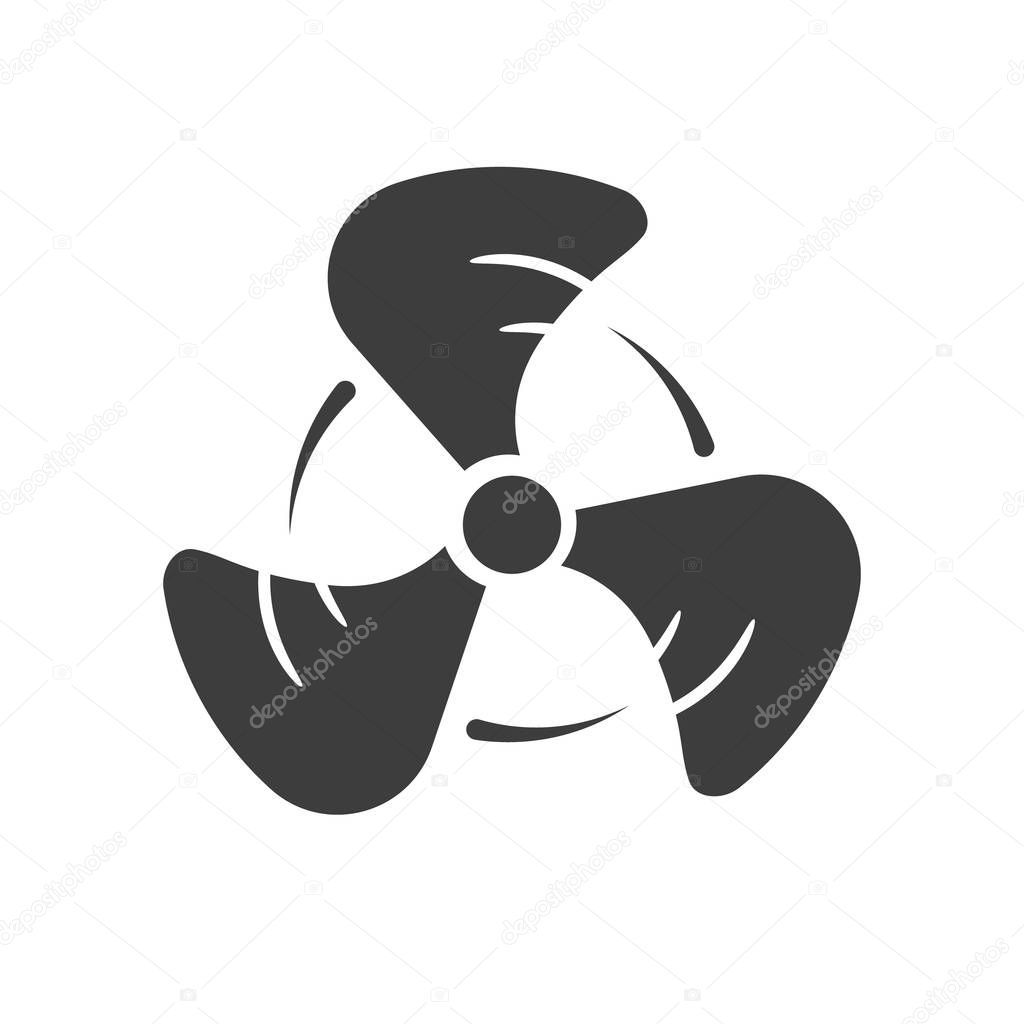 Propeller icon isolated on white background. Propeller vector logo. Fan in flat design style. Modern vector pictogram for web graphics