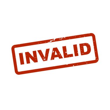 Geçersiz mühür aşınmış doku ile yazdırın. Kırmızı vektör kauçuk baskı toz doku ile geçersiz etiket. Metin etiketi çift paralel çizgi arasında yer alıyor