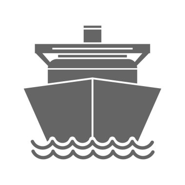 Gemi simgesi, Lng gaz taşıyıcısı, vektör çizimi. Düz tasarım biçimi.