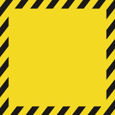 Sarı zemin üzerinde uyarı işareti olan sanayi sarı çizgileri. vektör illüstrasyonu