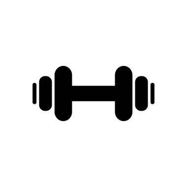 Dambıl ikonu. Spor salonu konsepti. Dambıllar vektör illüstrasyonu