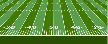 Amerikan futbol sahası. Pankart konsepti. Yaratıcı yerleşim