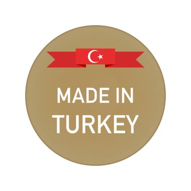 Türkiye düğmesi beyaz zemin üzerine altın sınır ile yapılan