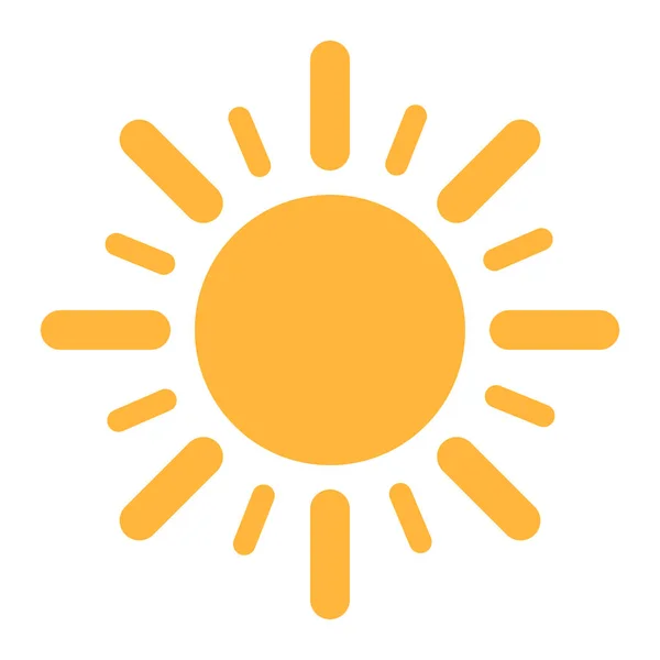 Einfache Sonne Scheint Flache Design Ikone Sommervektorillustration — Stockvektor