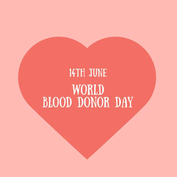 Día Mundial Del Donante Sangre Emblema Con Imagen Corazón Rojo — Archivo Imágenes Vectoriales