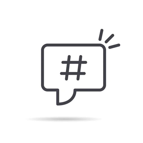 Hashtag Icoon Concept Van Nummerbord Sociale Media Webcommunicatie Geïsoleerd Witte — Stockvector
