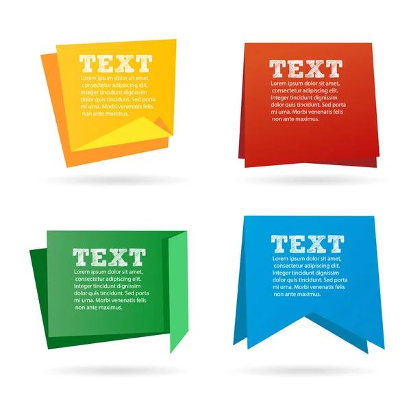 Paper Styled Banner Template Design Various Color — 스톡 벡터