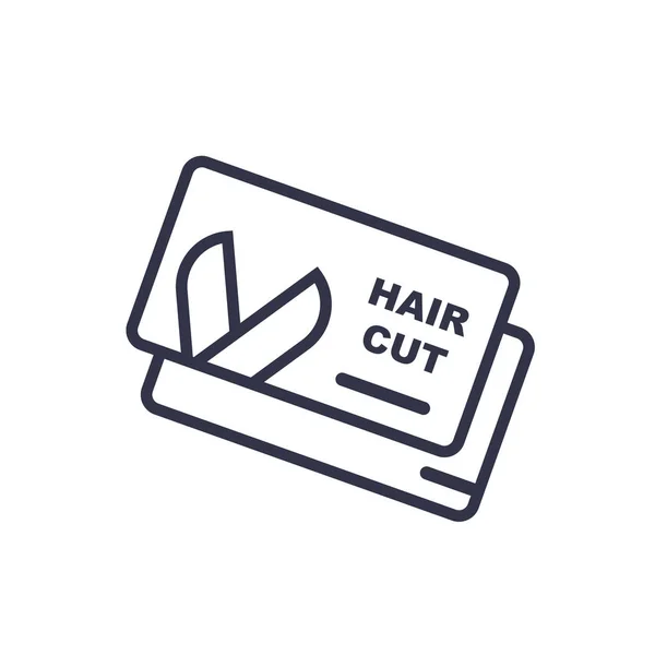 Coupe Cheveux Carte Visite Icône Ligne Vectorielle Illustration Élément Simple — Image vectorielle