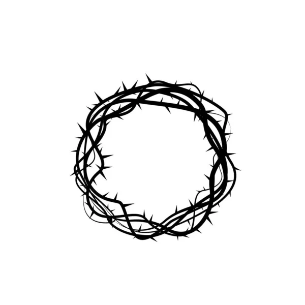 Crown Thorns Easter Religious Symbol Christianity Hand Drawn Vector Illustration — Stock Vector