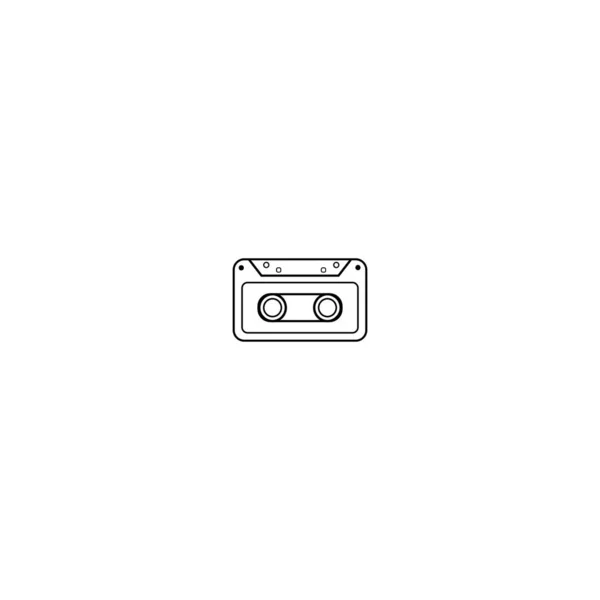 Cassette Linear Vector Icon Modern Outline Cassette Logo Concept Retro — 스톡 벡터