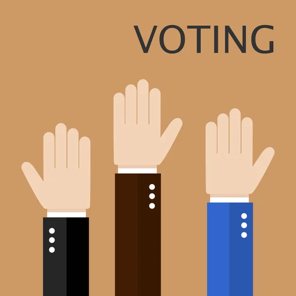 Иди Голосуй Плакатом Изолированные Руки Держащиеся Вместе Листовка Предвыборной Кампании — стоковый вектор