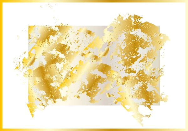 Gold Texture Messy Brush Stroke Hand Drawn Decoration — 스톡 벡터