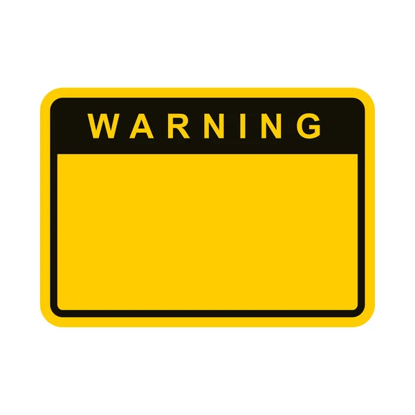Yellow Warning Sign White Background Warning Sticker — Stock Vector