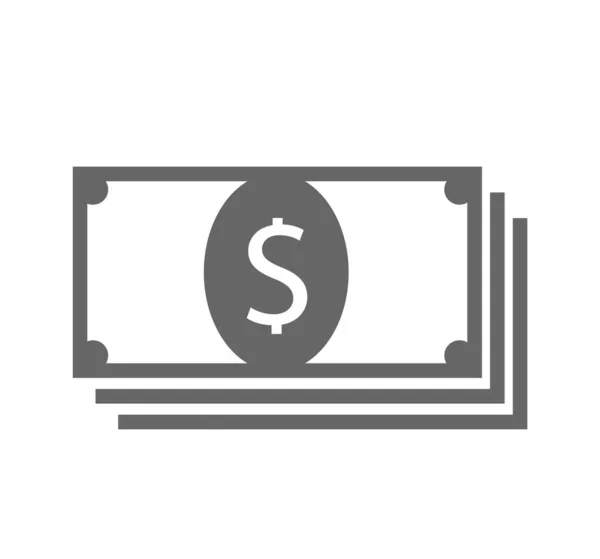 Ikona Gotówki Dolarach Kasa Płatność Pieniężna Znak Dolara — Wektor stockowy