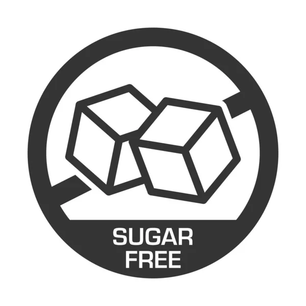 Sugar Free Label Sugar Added Product Package Icon Design Template — Stock Vector