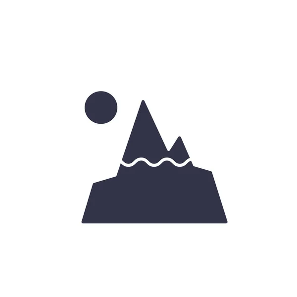 Montanha Ícone Logotipo Fundo Branco Conceito Desafio — Vetor de Stock