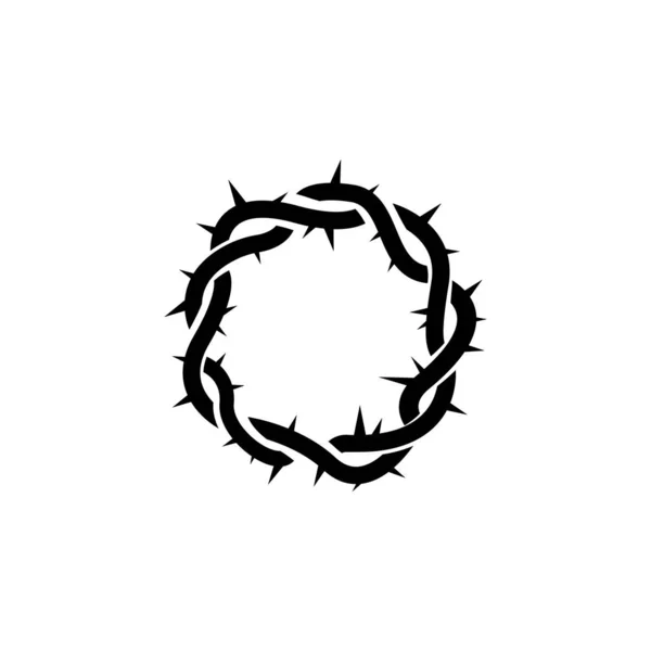 Dikenli taç, Paskalya, Hıristiyanlığın dini sembolü el çizimi vektör illüstrasyon logosu.