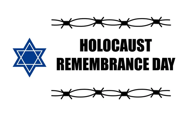 Día Del Recuerdo Del Holocausto Campos Concentración Estrella Amarilla David — Archivo Imágenes Vectoriales
