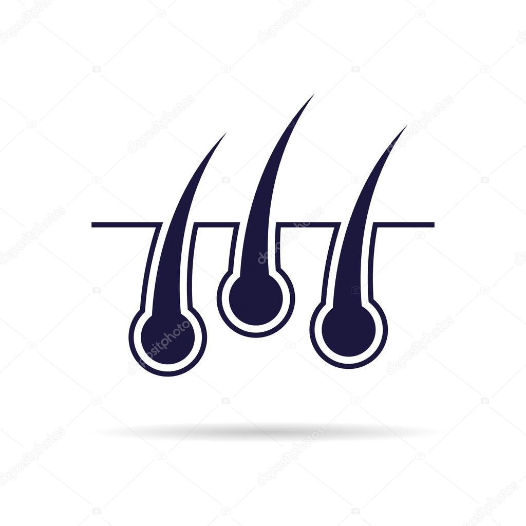 Hair icon isolated human removal grow medical bulb.