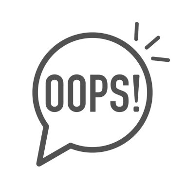 Siyah oops ince çizgi logosu.