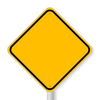 Yol işaretleri üzerinde beyaz izole