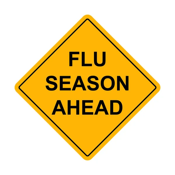 Temporada de gripe por delante Señal de precaución — Vector de stock