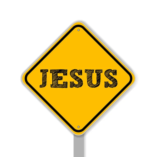 Jezus drogowy znak z na białym tle — Wektor stockowy