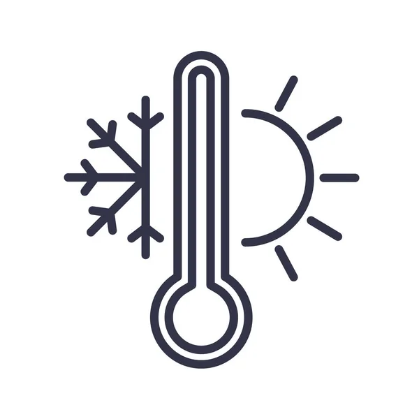 Weather temperature thermometer line icon. — Stock Vector