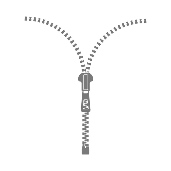 Signo de cremallera silueta aislada — Archivo Imágenes Vectoriales
